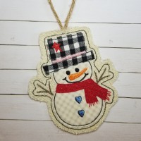 ITH Snowman Christmas Ornament Applique Design